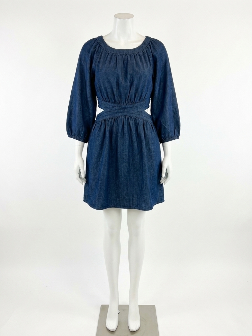 NEW EE:SOME washed mini dress in indigo